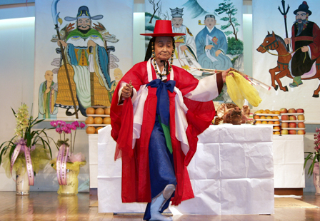Mudang performing a Korean shamanic ritual