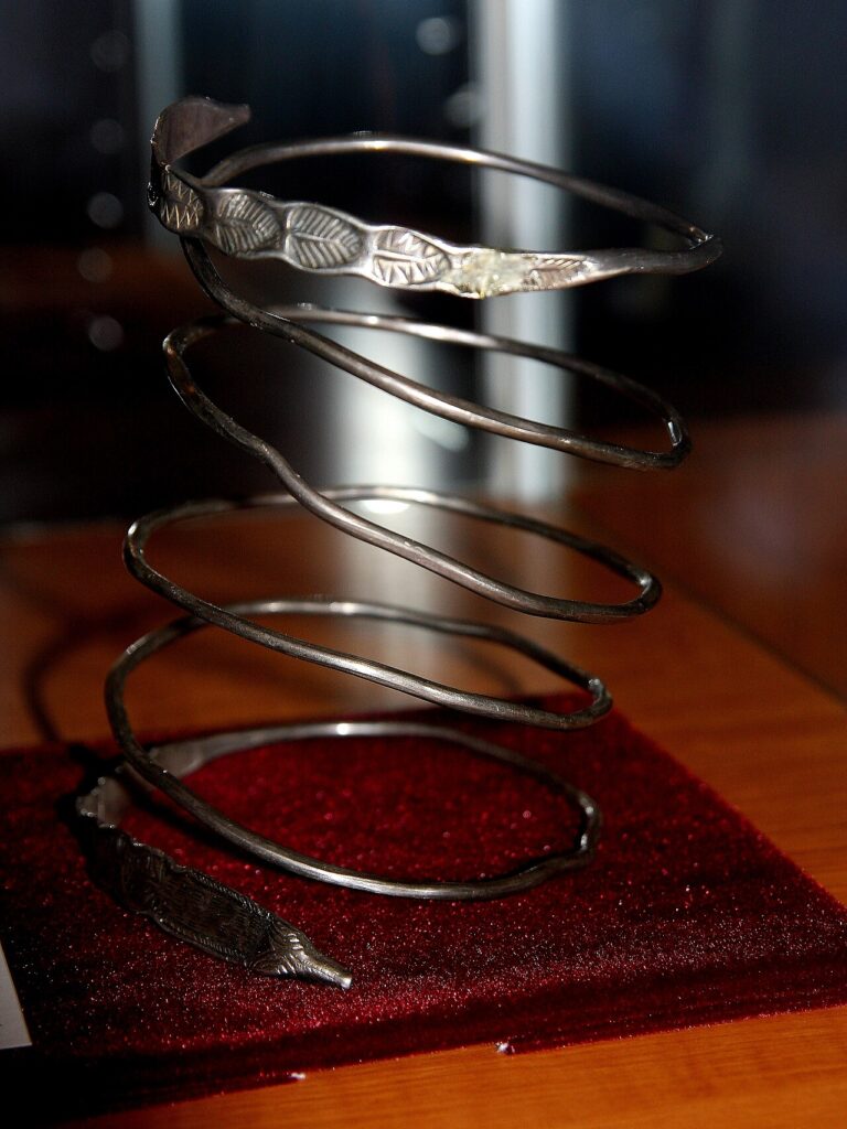 Dacian silver bracelet in display at the National Museum of Romanian History
