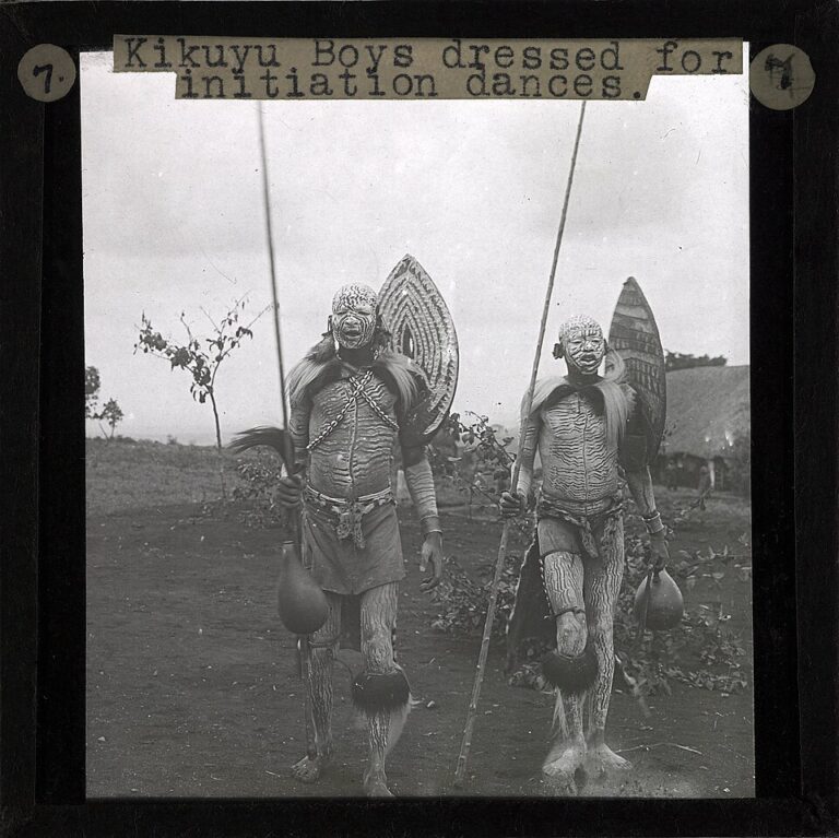 Kikuyu initiation dancers in Kenya