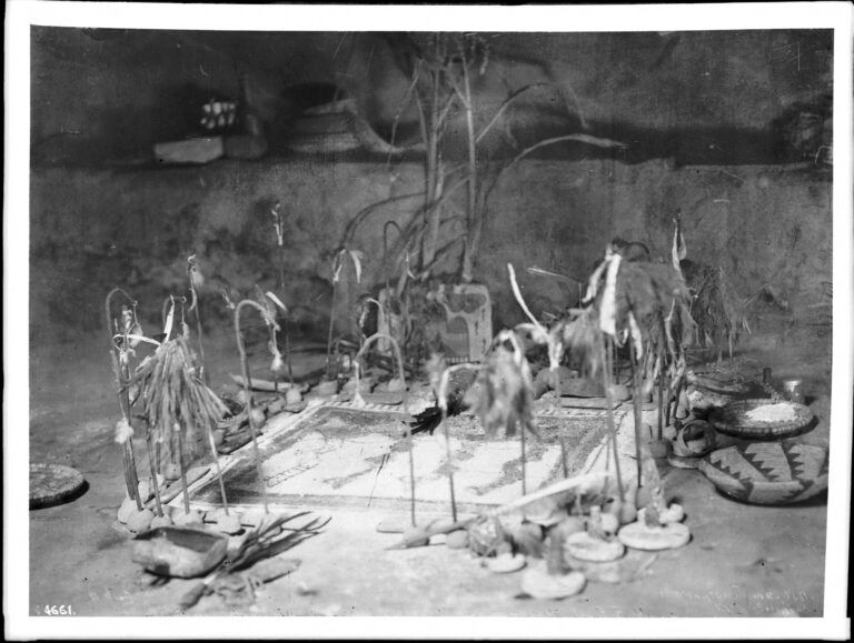 Corn-meal altar in the antelope kiva at Walpi