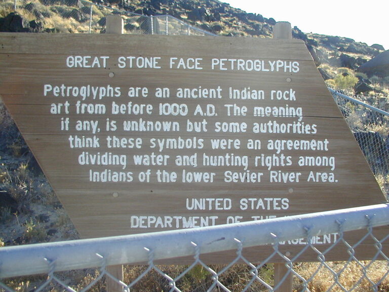 Great Stone Face petroglyphs in Utah