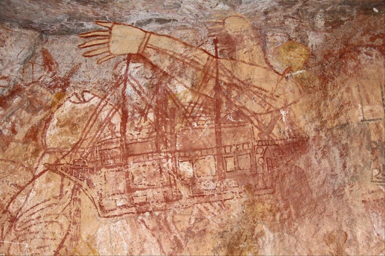 Ship image in Arnhem Land rock art