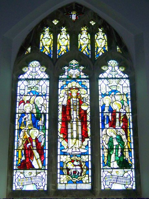 Seraphic stained glass at Coombe Bissett
