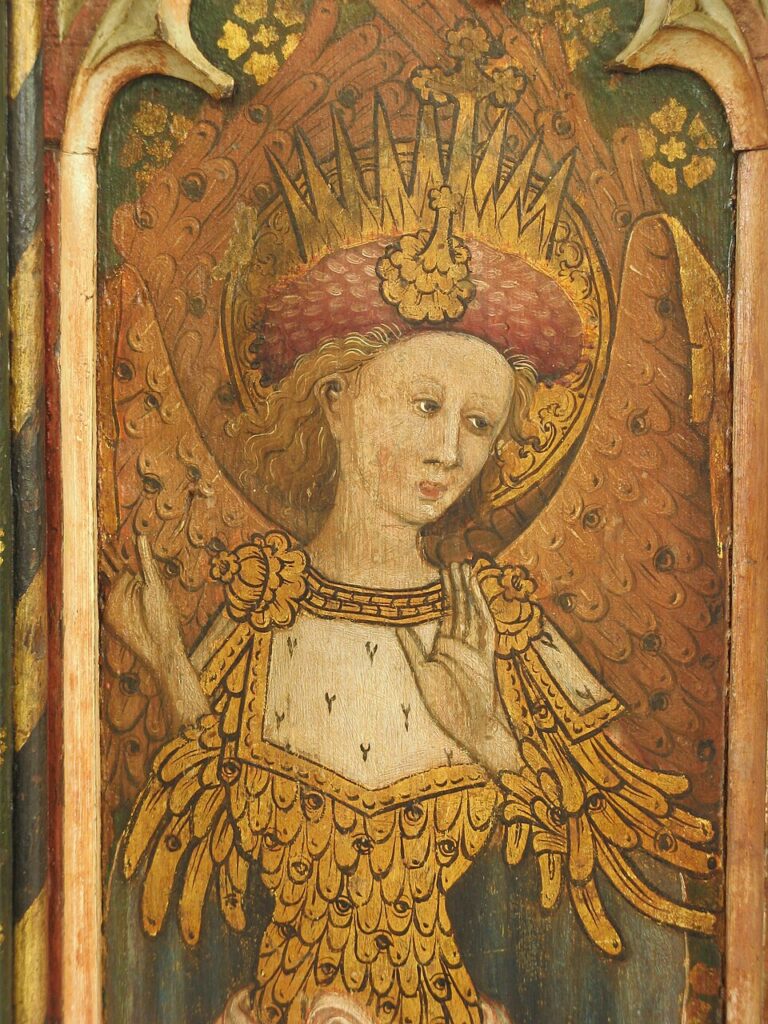 Close-up of a cherubim panel