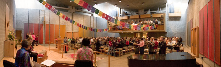 Sunday service at the First Unitarian Church of Rochester