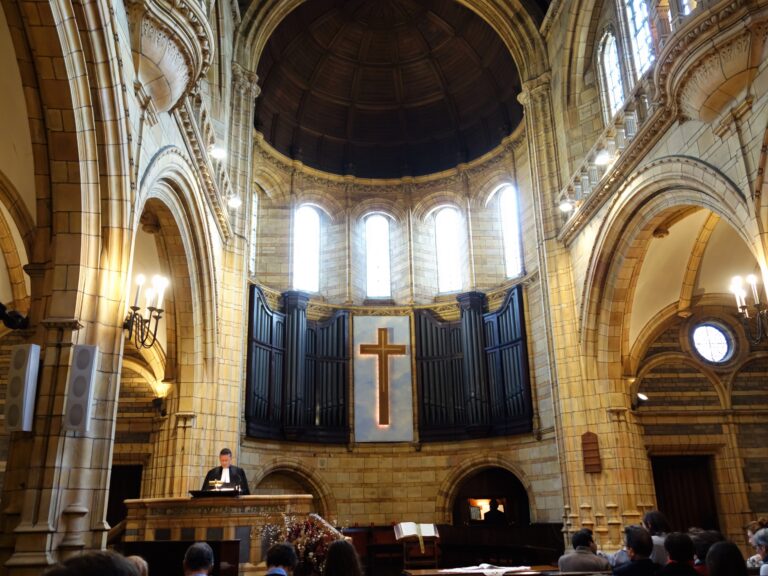 Congregation gathered for Christian worship