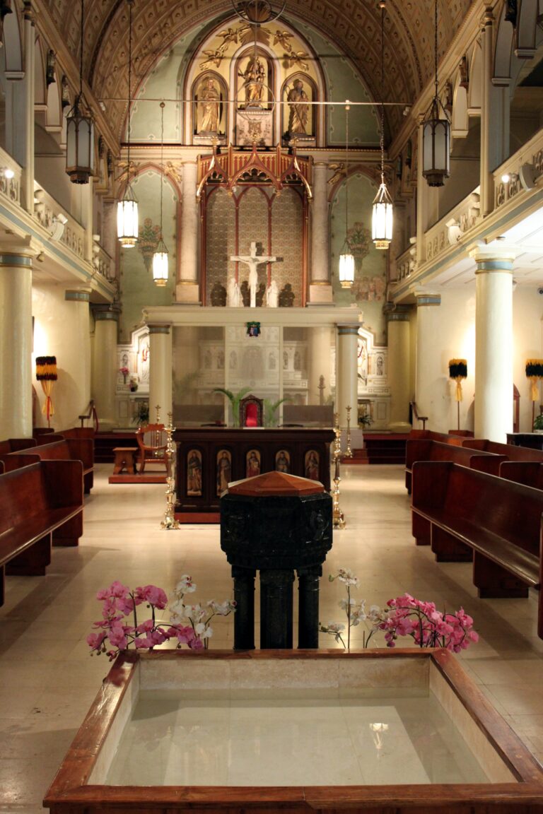 Stone baptismal font