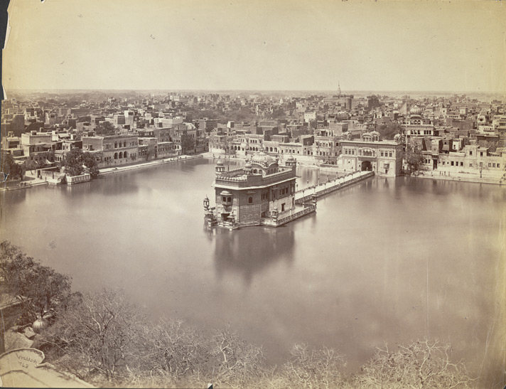 Historic photograph of the Golden Temple complex at Amritsar