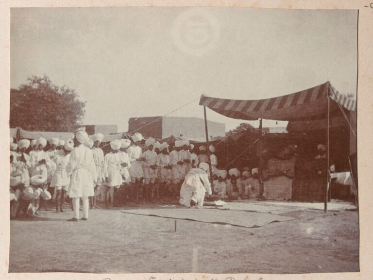 Sikhs undergoing the Pahul initiation ritual