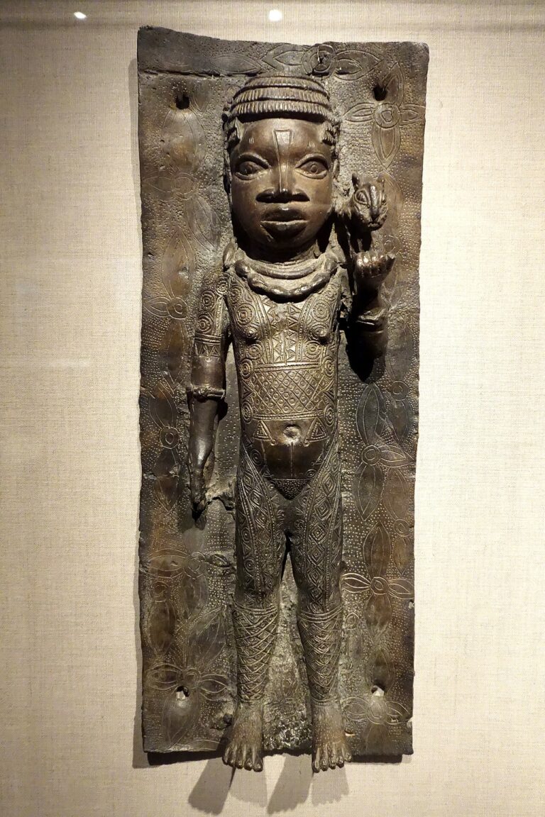 Girl with leopard, Nigeria, Court of Benin, Edo people