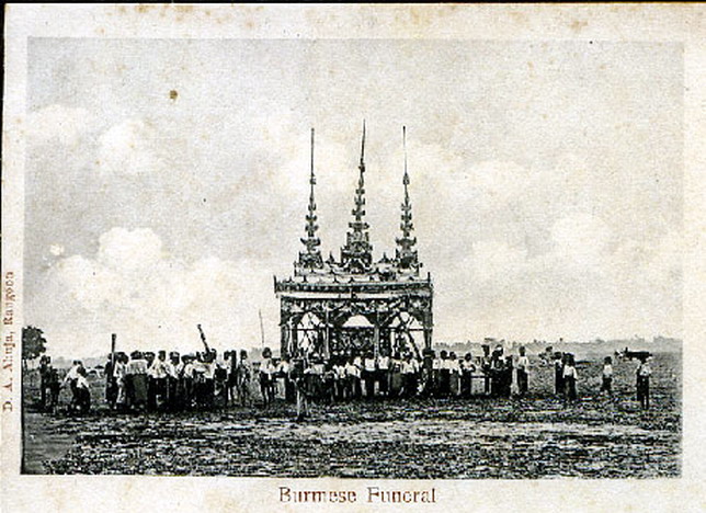 Historical Buddhist funeral pyre in Myanmar
