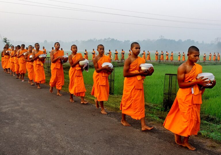 Buddhist religious leaders' almsgiving