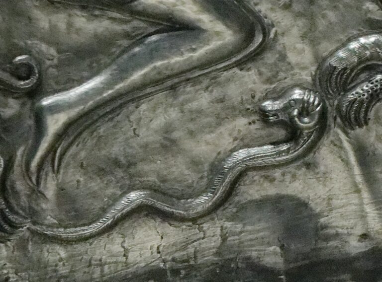 Gundestrup cauldron plate with horned figure and serpent