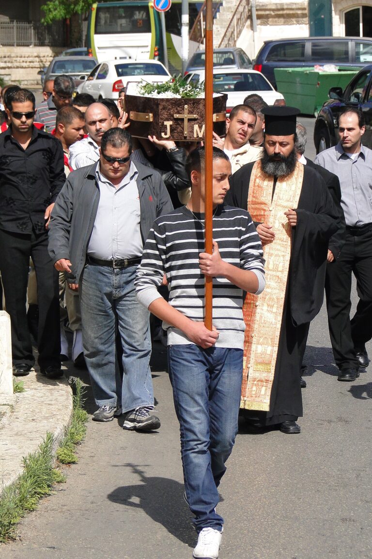 Greek Orthodox funeral procession in Nazareth