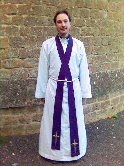 Priest vested for liturgical service