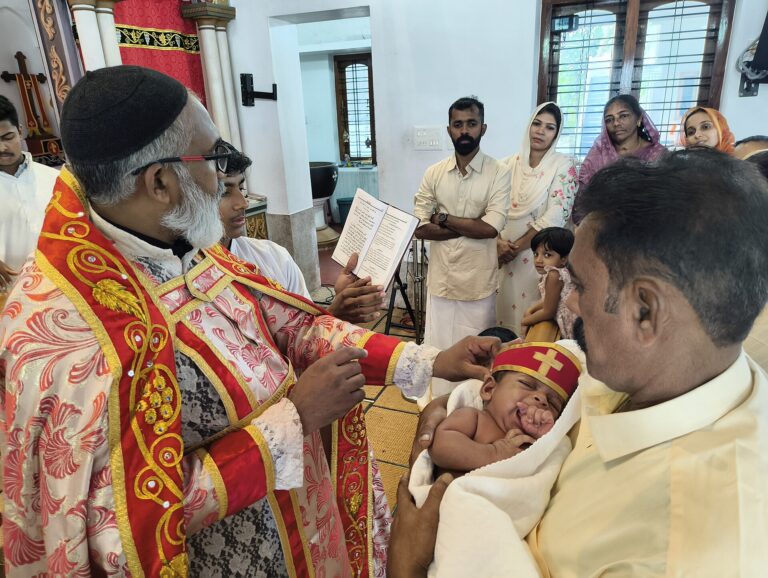 Christian baptism ceremony