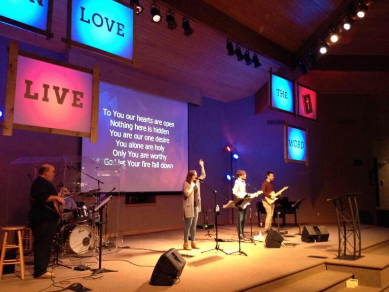 Contemporary Christian worship service
