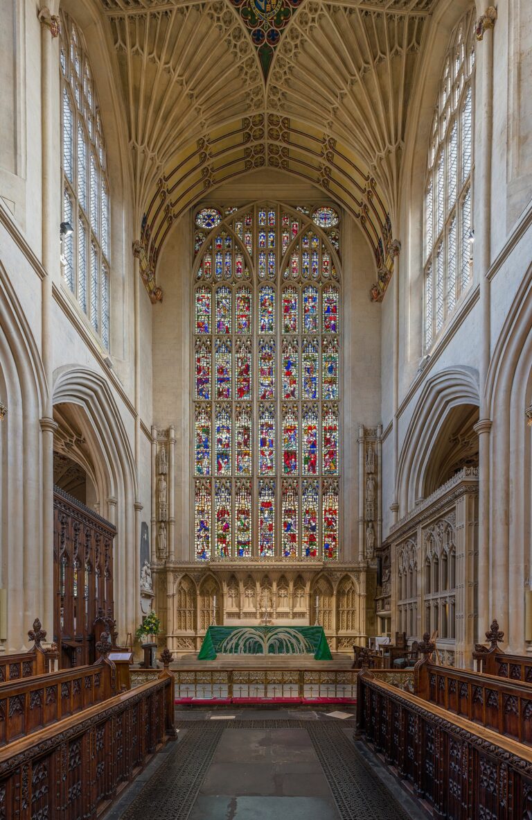 Eastern stained glass at Bath Abbey