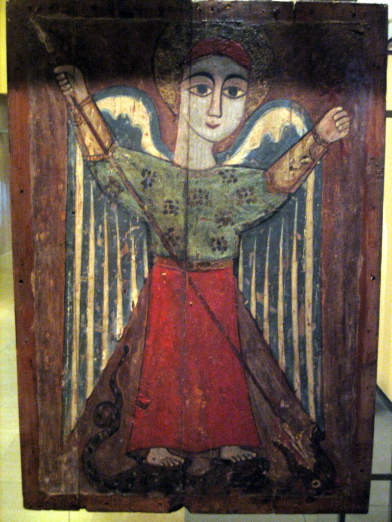 Coptic icon featuring an archangel