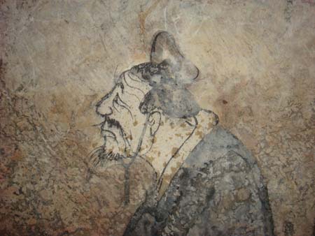 Confucius, fresco from a Western Han tomb of Dongping County