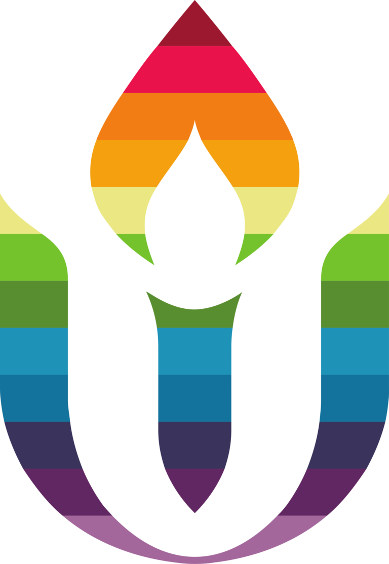 Rainbow rendering of the UU chalice