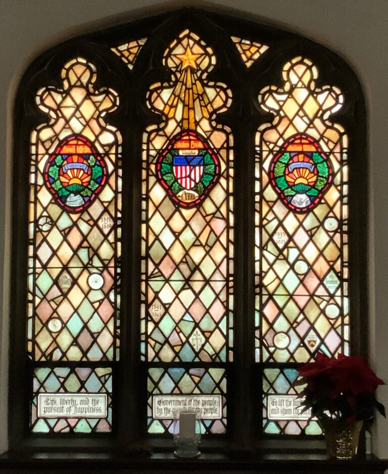 Sanctuary window in a UU church