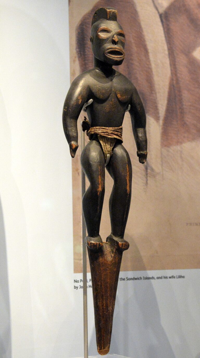 Wooden figure of a Hawaiian god. From the Hawaiian Islands