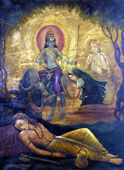 Savitri, Satyavan & Yama by M. V. Dhurandhar