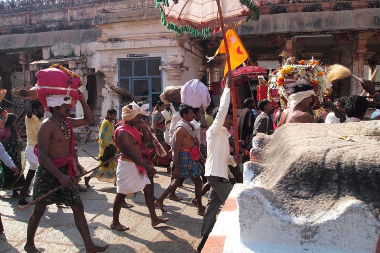 Hindu religious procession at Virupaksha Temple