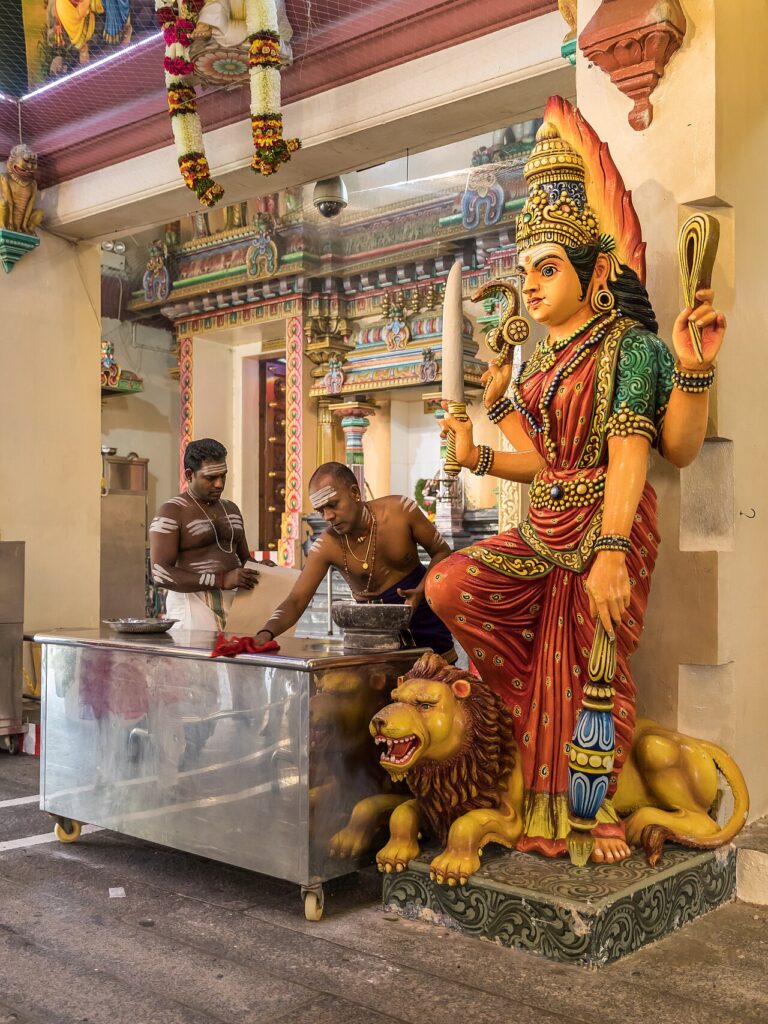 Hindu priests at Sri Mariamman Temple