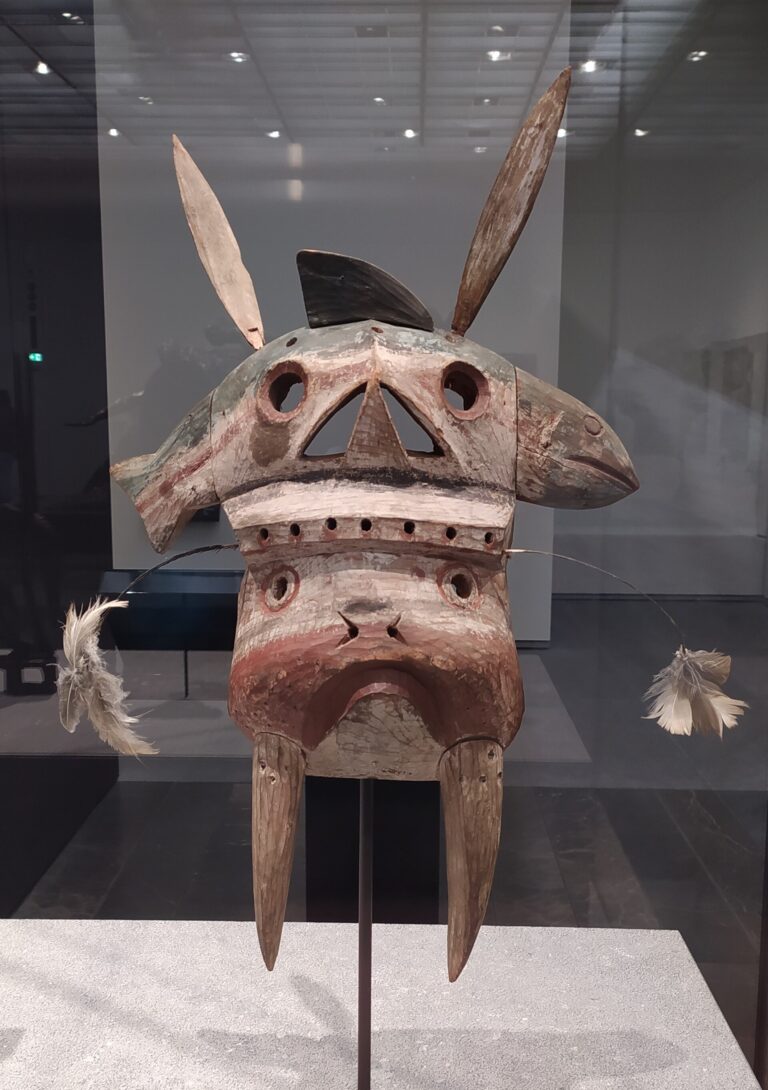 Yupik dance mask in Louvre Abu Dhabi