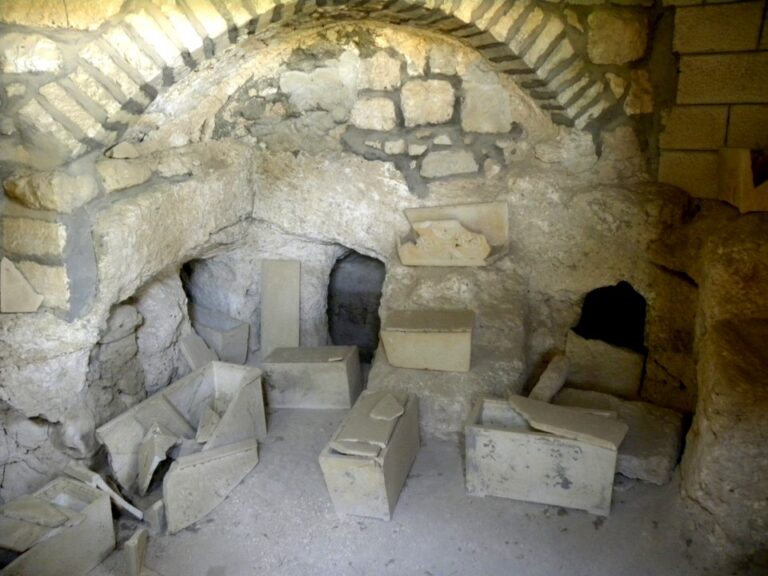 Roman-period ossuaries in a Jewish tomb