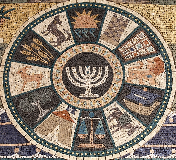 Mosaic of the twelve tribes in the Jewish Quarter