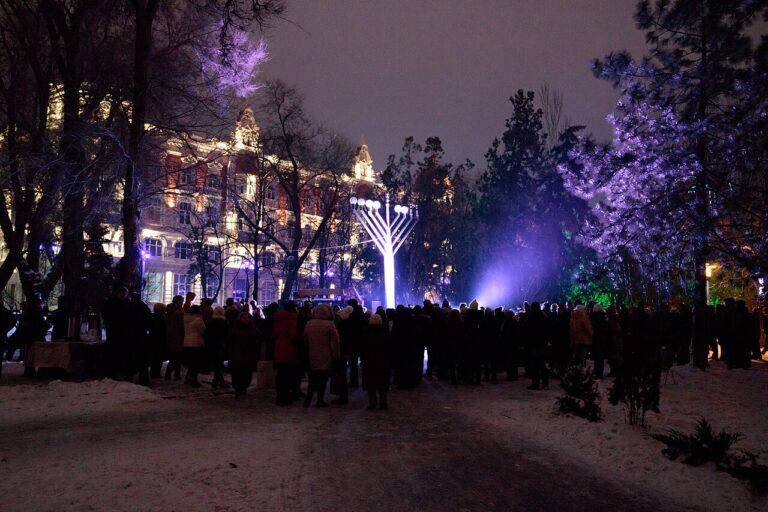 Rostov-on-Don, Hanukkah celebration, Hanukkah menorah, Judaism in Russia