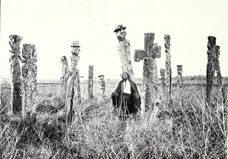 Araucanian cemetery and machi