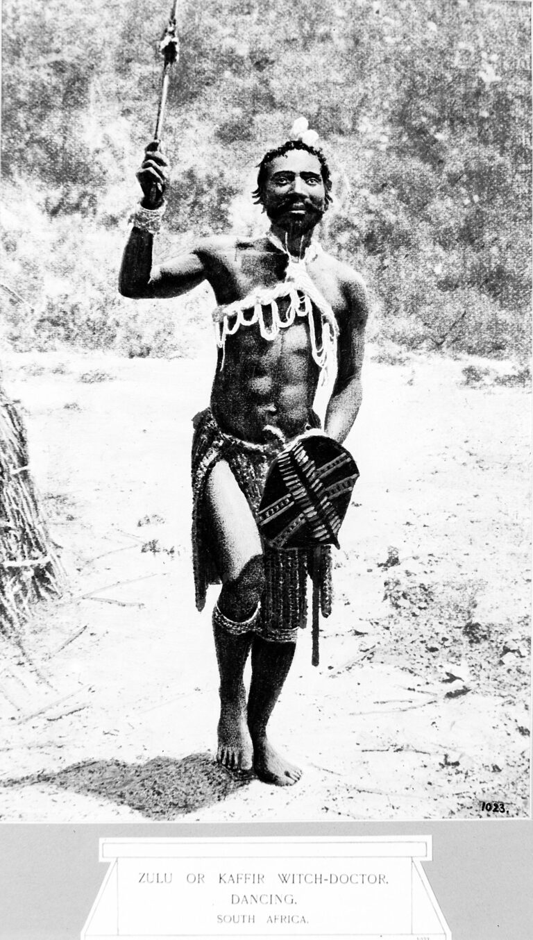 Zulu ritual healer in dance
