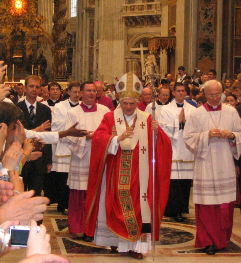 Pope Benedict XVI blessing after Mass