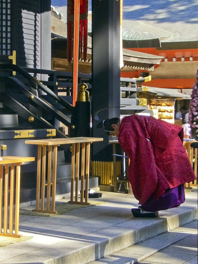 Shinto priest in full dress,kannushi,katori-jingu-shrine,katori-city,japan