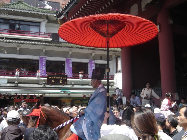 Shinto priest in festival procession