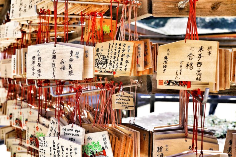 Ema plaques displayed at a shrine