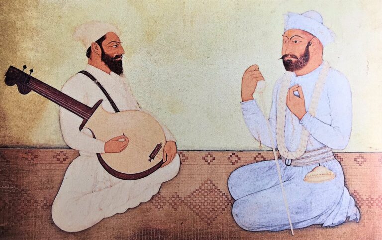 Guru Nanak with Bhai Mardana with rabab