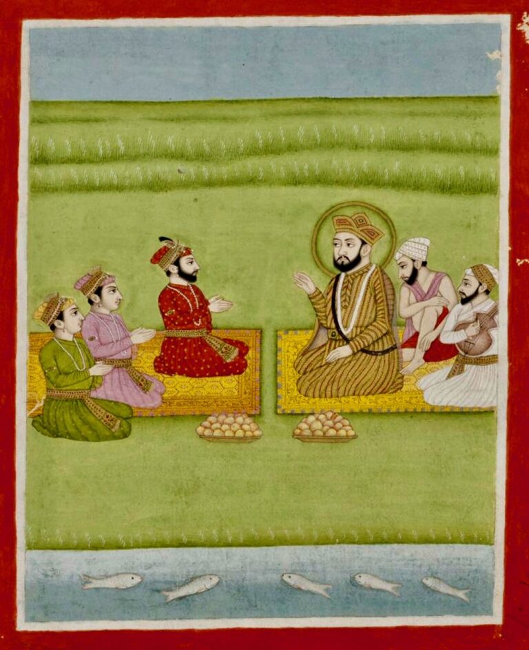 19 th century Janam Sakhi, Guru Nanak meets Sudhar Sain, Jhanda Badhi and Indar Sain