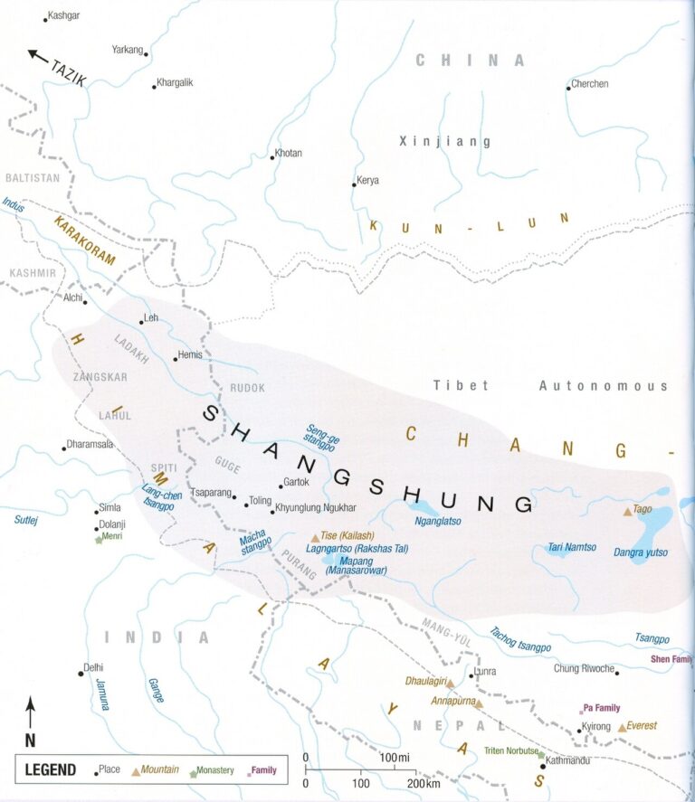 Locations of the Bon religion in the West Tibet