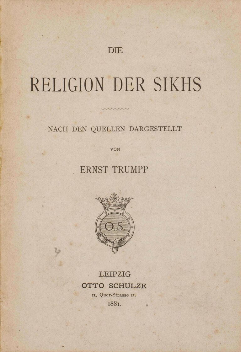 Title-page of 'Die Religion der Sikhs