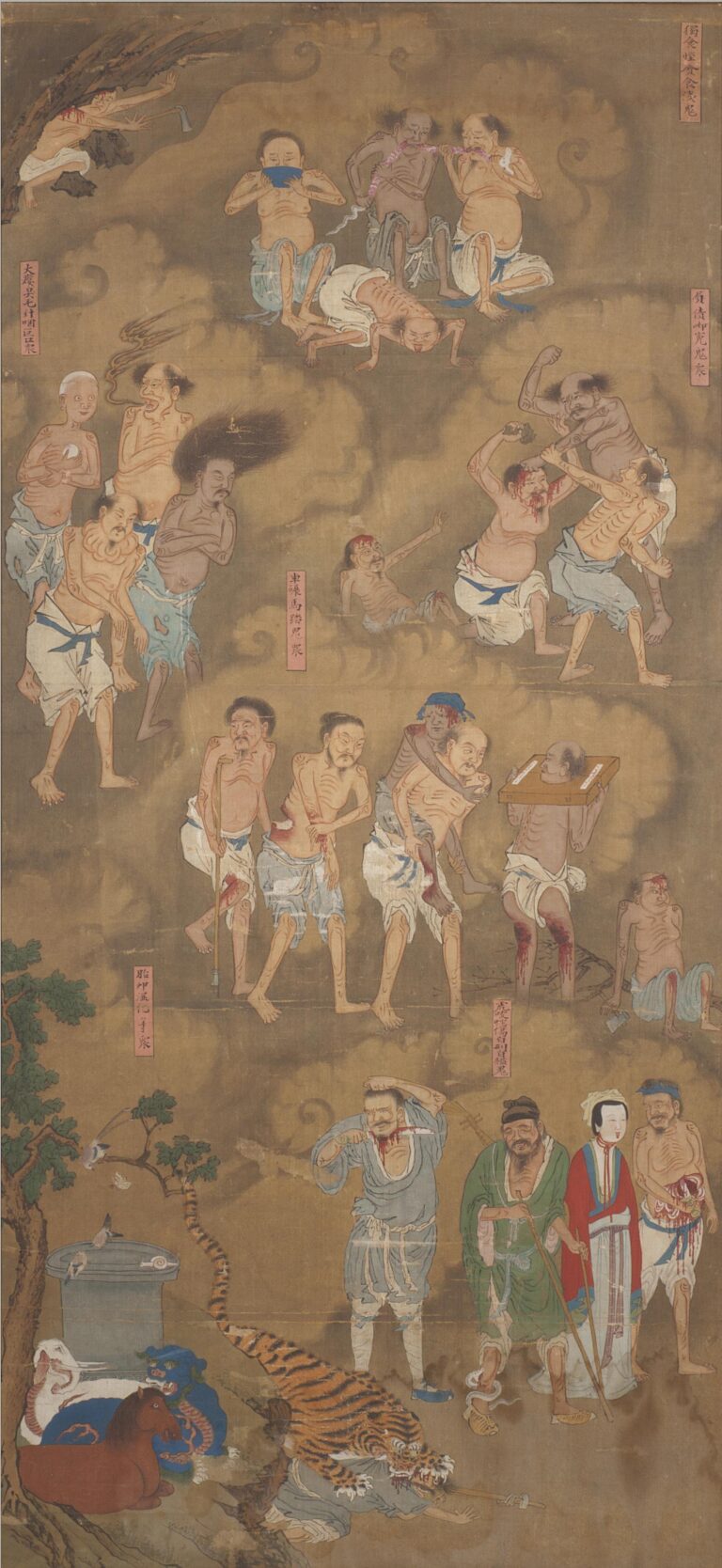 Ghostly realm scene from a Water-Land ritual painting