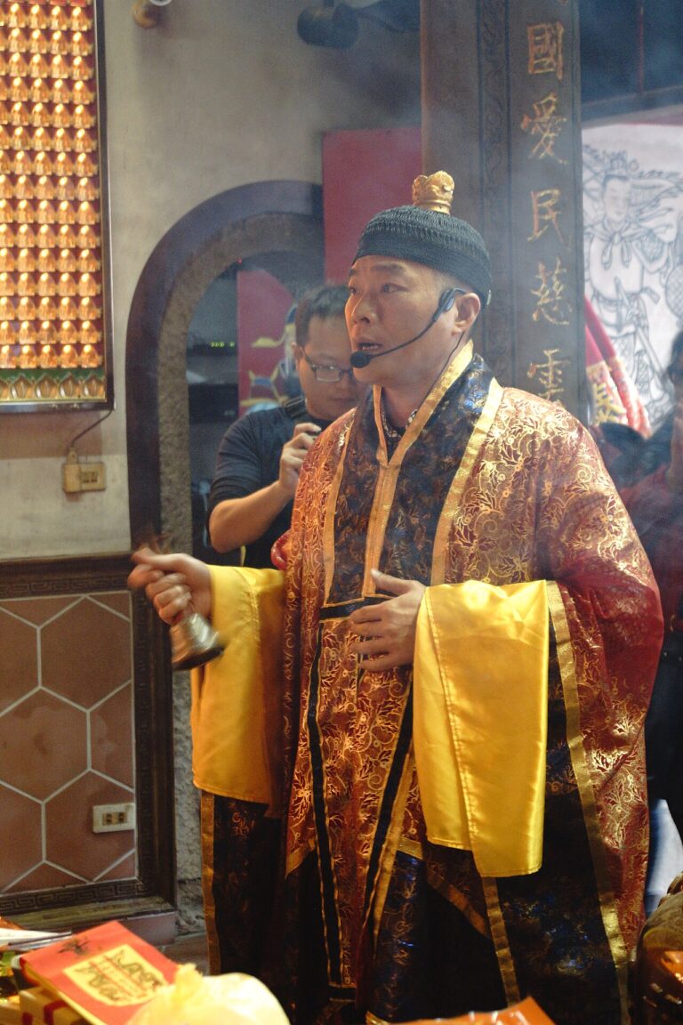 Taoist clergy at the Shoushan Temple in Shuangxi, New Taipei