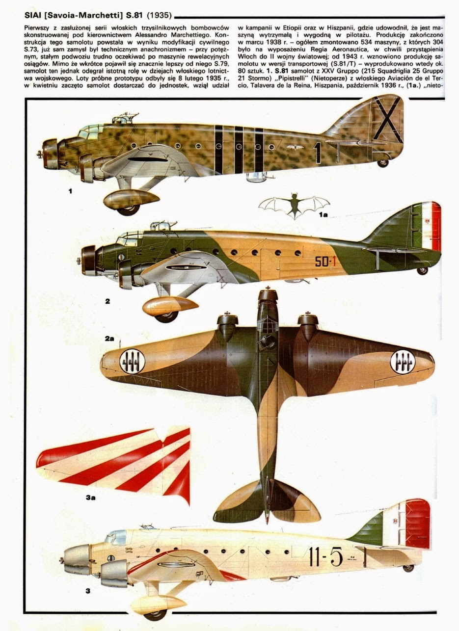 Savoia-Marchetti SM.81 Pipistrello - Italian Aircraft of WWII: Italian Camo 6 - Savoia-Marchetti SM 81 Pipistrello