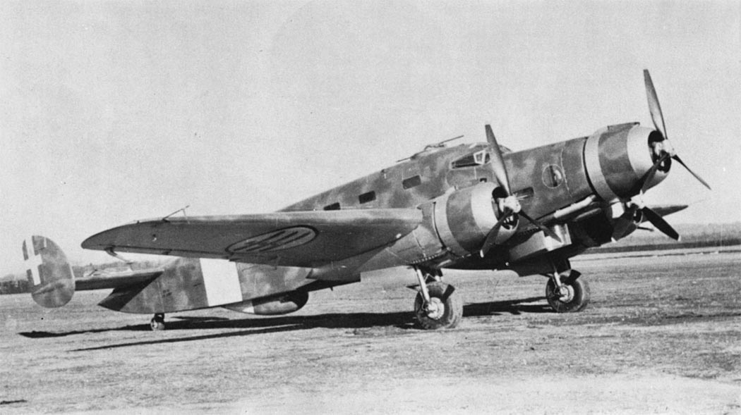 Savoia-Marchetti SM.84 parked at an airfield