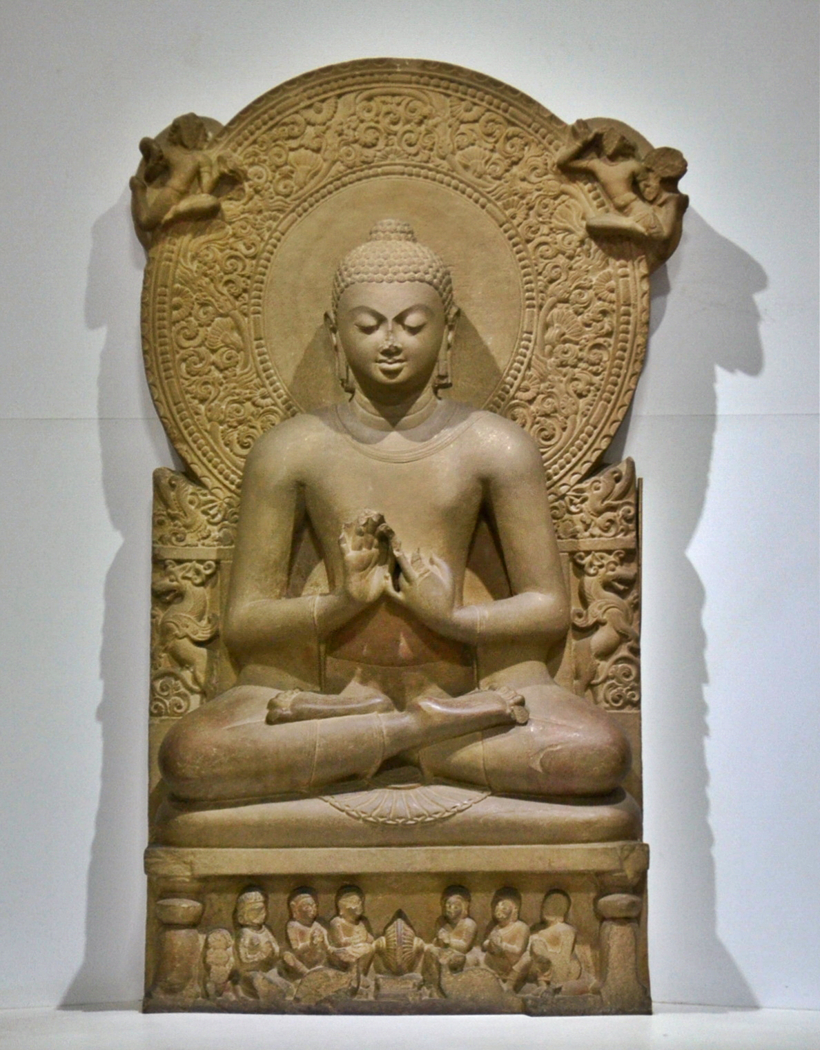 Buddha preaching the first sermon at Sarnath