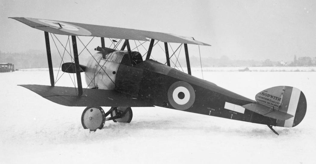 Sopwith Camel side view on the ground